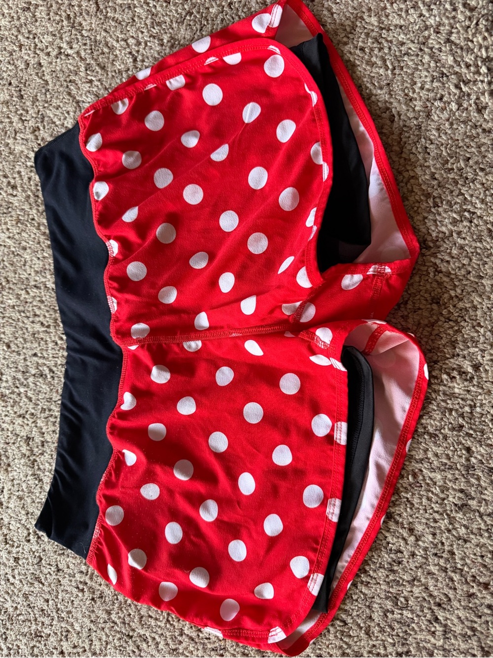 Women’s Red Polka Dot Athletic Shorts
